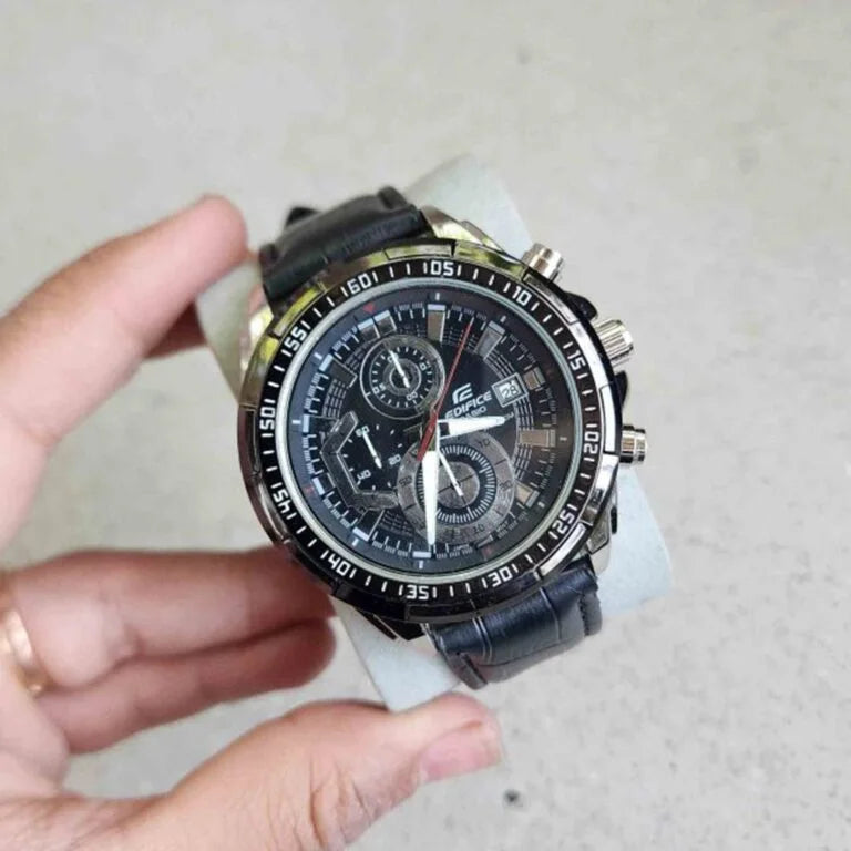 Black Leather Watch