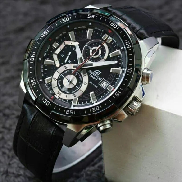 Black Leather Watch
