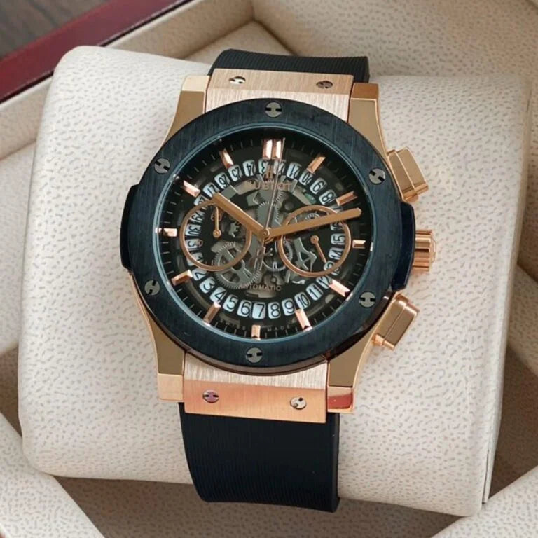 Black Leather Belt Watch A