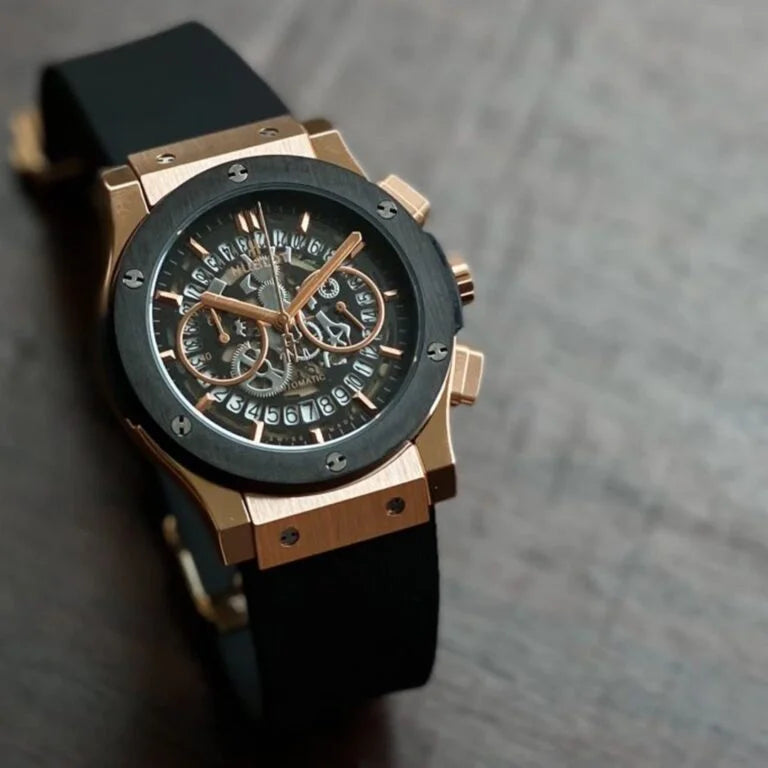 Black Leather Belt Watch A