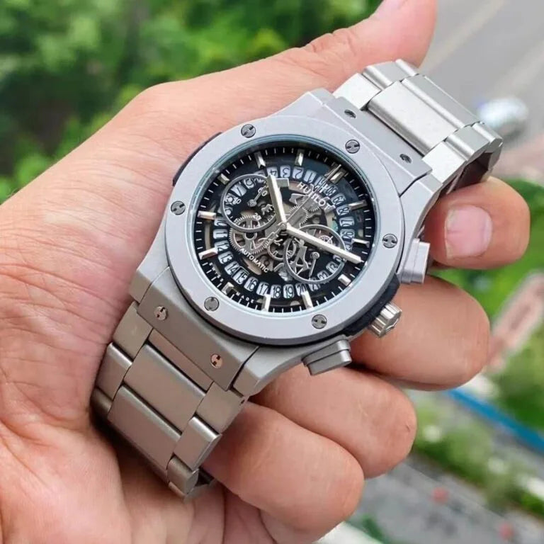 Silver Grey Metal Watch