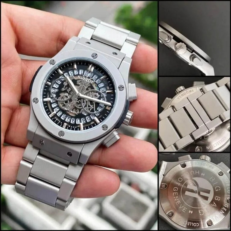 Silver Grey Metal Watch