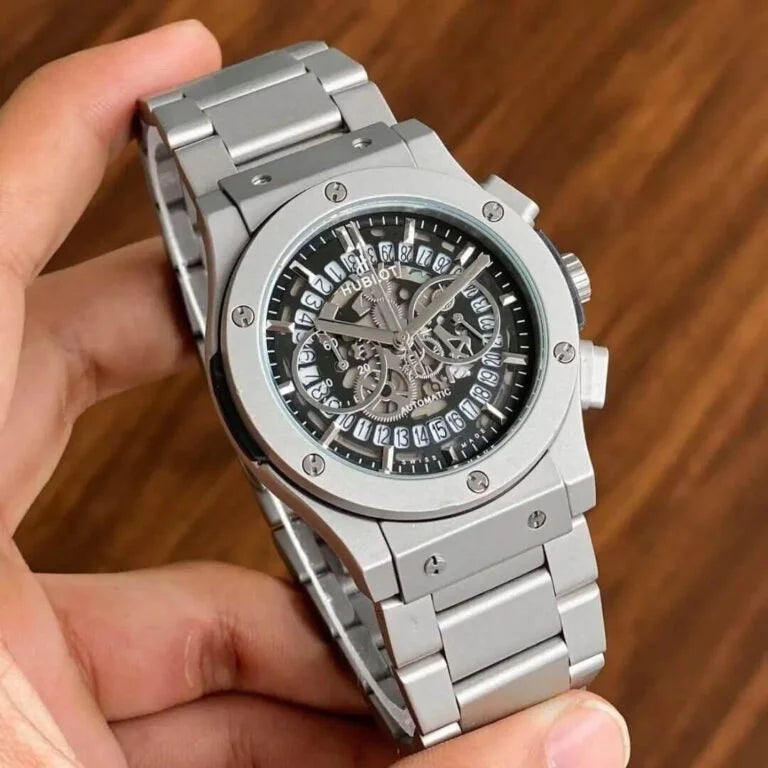 Silver Grey Metal Watch