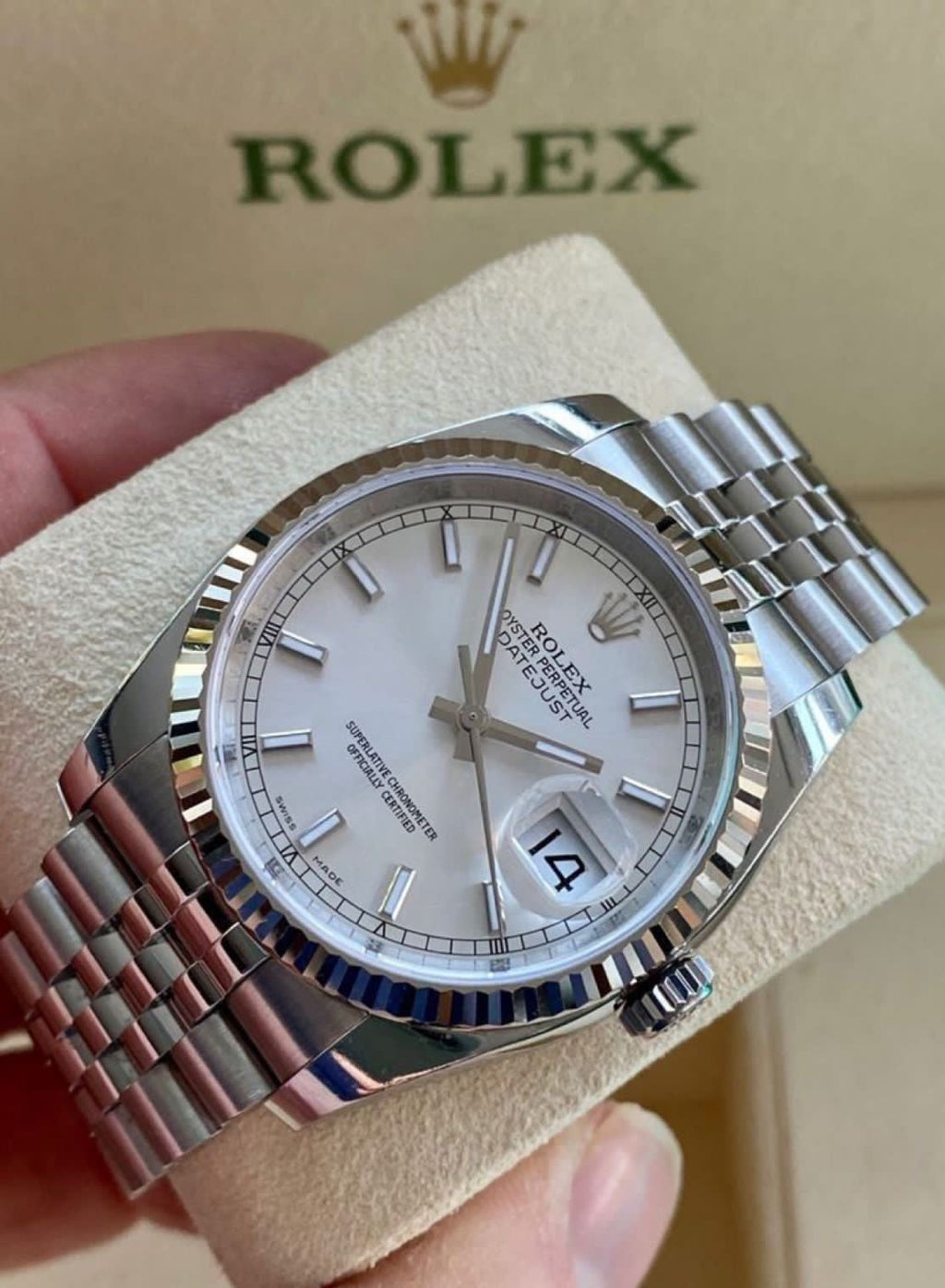 Rol-ex Date Just Silver